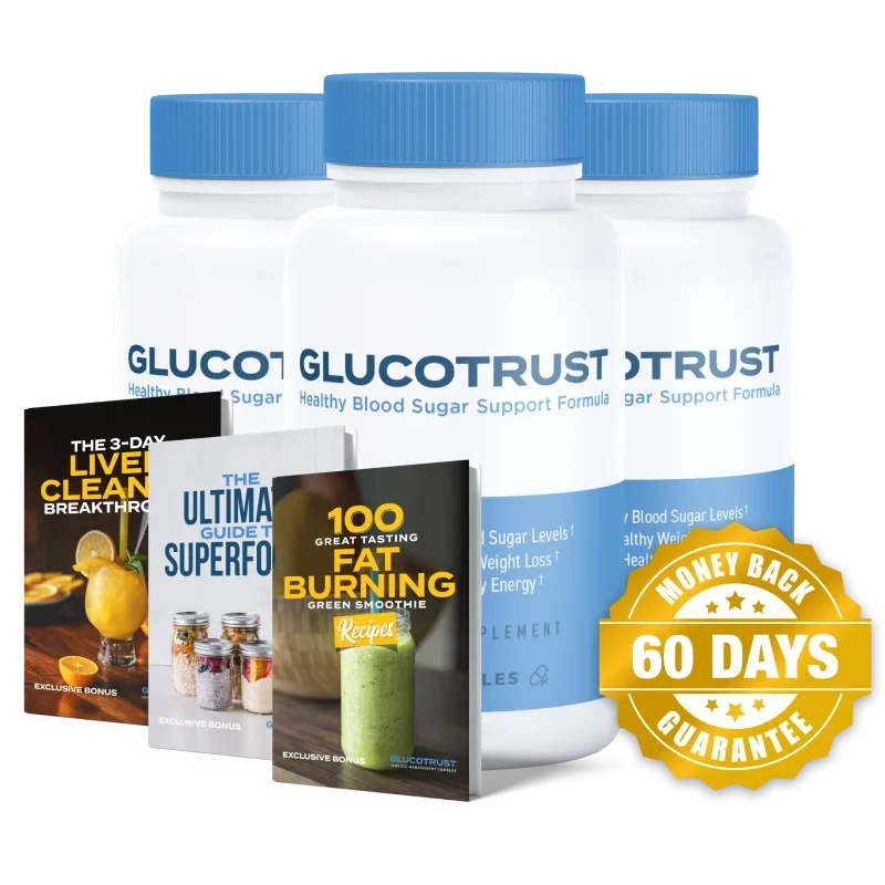GlucoTrust Blood Sugar Supplement Bottle (3 Bottle / 90 Day Pack)